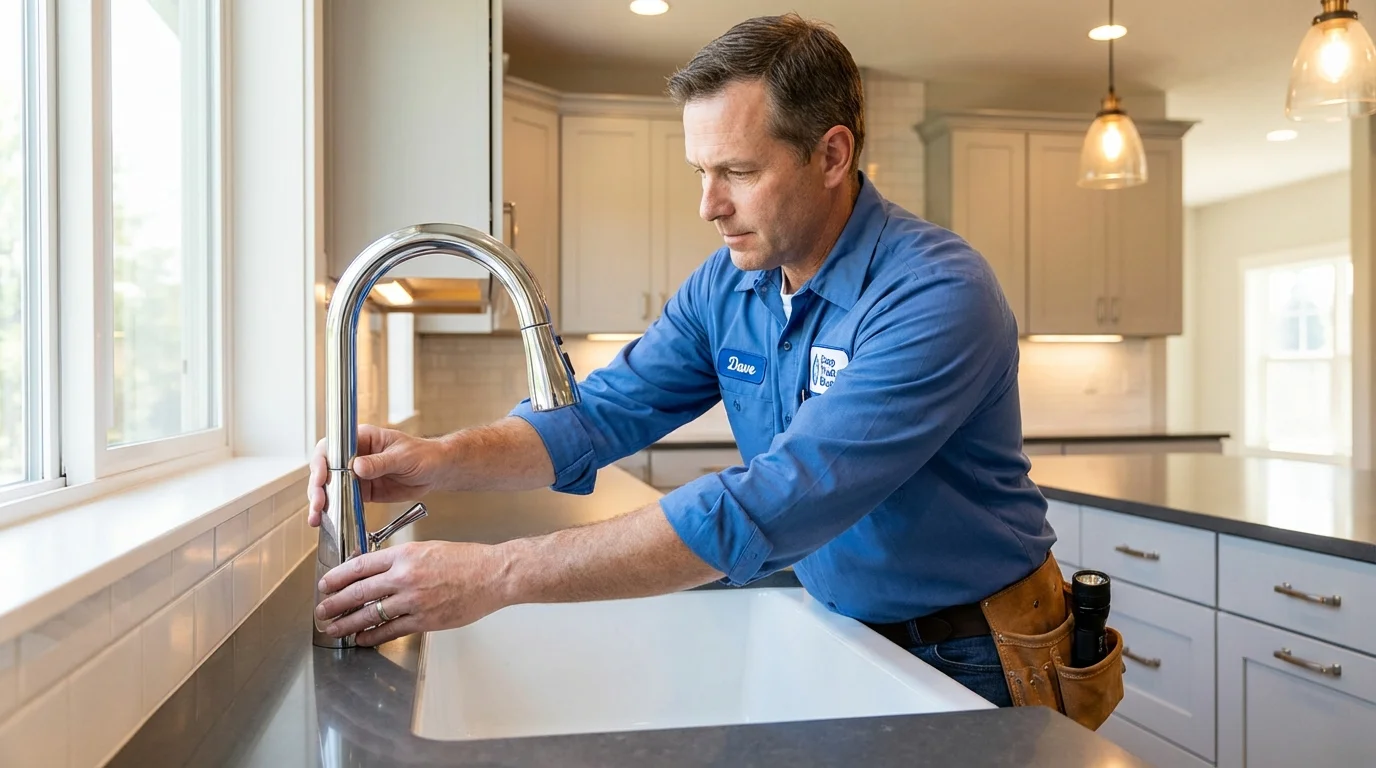 Kitchen faucet installation by Johns Plumbing LLC in Coralville